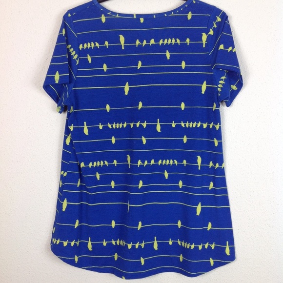 LuLaRoe Birds On A Wire Short Sleeve Top - Picture 2 of 4